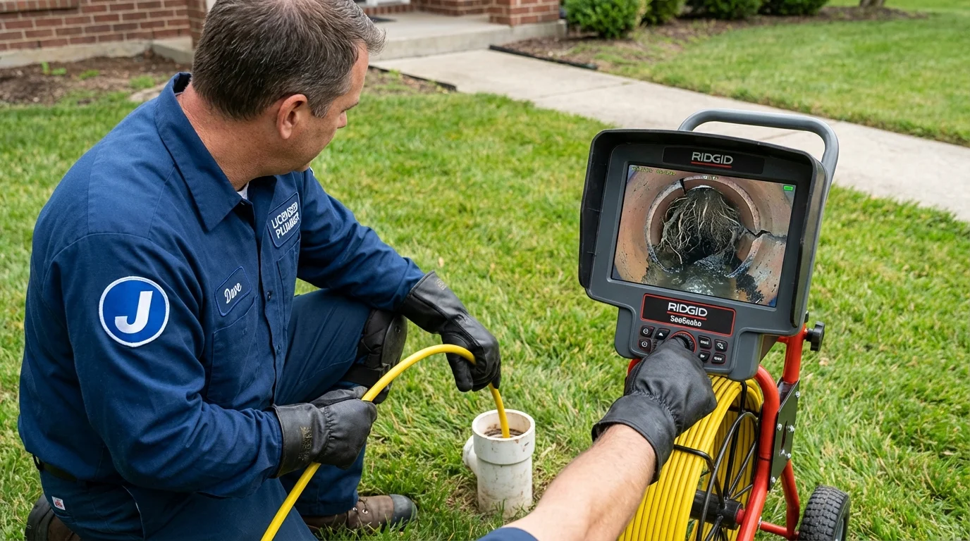 Sewer camera inspection being performed by Johns Plumbing LLC in Vail
